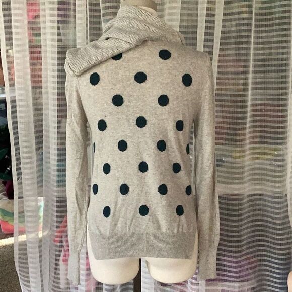 Anthropologie Yoon Polka Dot Hooded Wool Cashmere Sweater Women’s Small - Picture 7 of 9